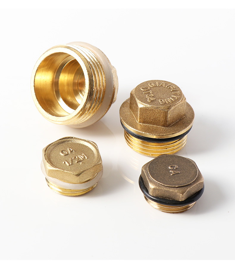 全铜水管堵头4分20外丝堵帽6分25管堵闷头丝堵1寸32盖堵水暖配件 铜内