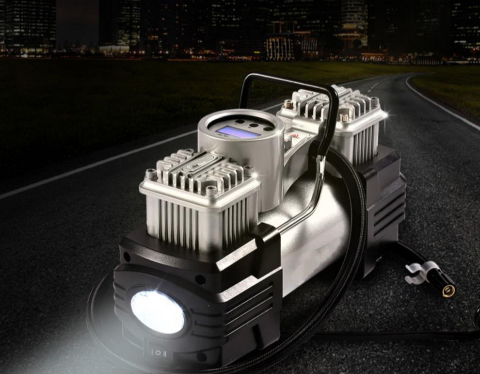 12v汽车车载充气泵 双缸便携式电动车用轮胎打气泵小轿车 第二代机械