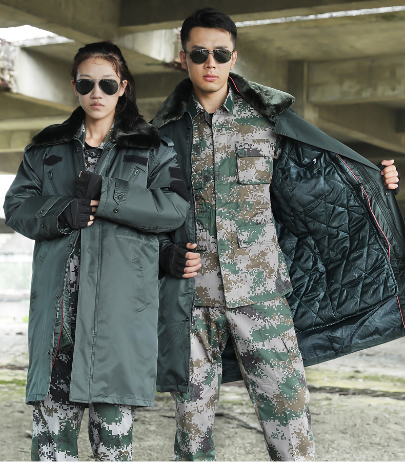 美军防寒服长款军棉大衣男作服训黑色冬季防水防风劳保安作训大衣