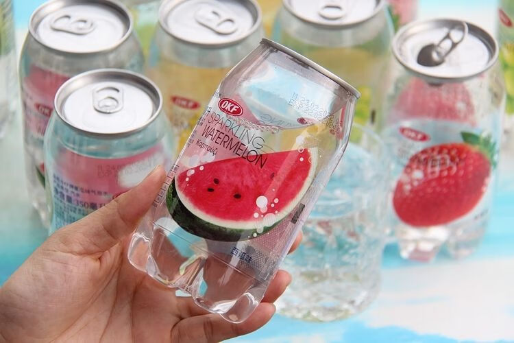 韩国进口okf果味气泡水 葡萄草莓柠檬西瓜味汽水碳酸饮料网红饮品