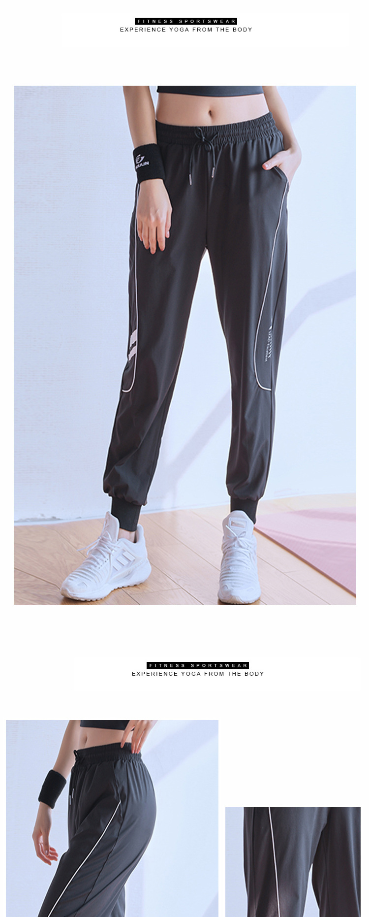 宽松运动裤女士梭织运动裤速干运动长裤女运动裤欧美浆果紫s