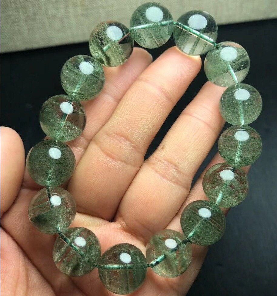 收藏级巴西绿幽灵千层满天星手链男女手串招正财旺事业礼物 满天星9mm