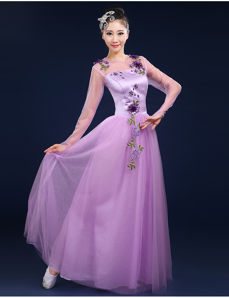 大合唱表演服成人新款大合唱服礼服演出服长裙现代开场歌伴舞服装成人