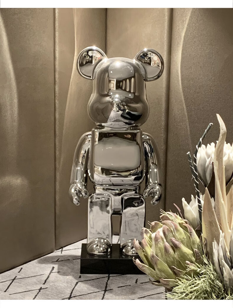 熊网红暴力熊大摆件现代轻奢kaws卡通雕塑样板房酒店客厅落地装饰品