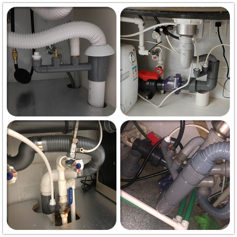 厨房洗碗机净水器小厨宝过滤器下水道50pvc排水管多功能三通四通支持