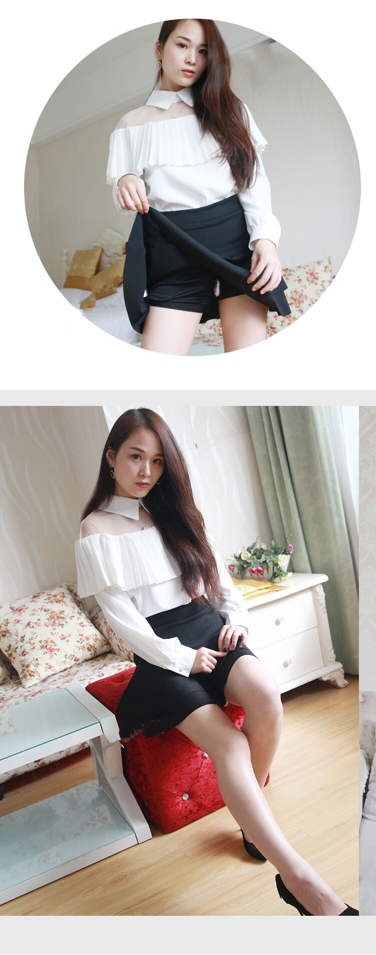 免脱打个野裙性感短裙超短裙齐pa屁啪户外半身心机短内衬拉链方便镂空