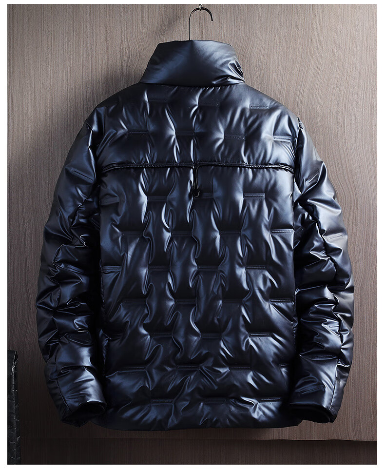 独儿怪 pu皮羽绒服男秋冬季潮牌ins痞帅外套青年羽绒衣立领开衫面包服