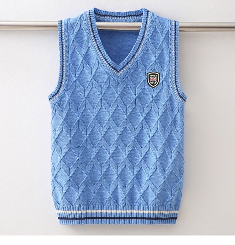 迪士尼disney女童马甲毛衣针织大童春秋外穿童装坎肩马夹儿童女孩毛线