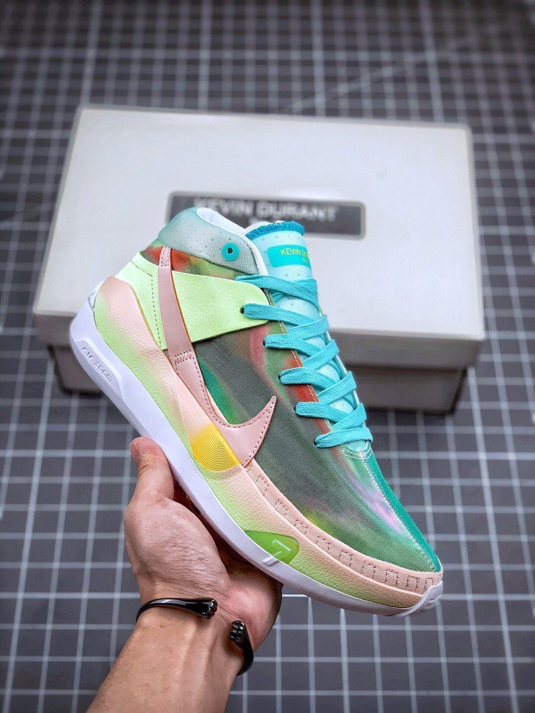 新款kd13杜兰特13代篮球鞋蝴蝶黑白全掌气垫实战全明星男 kd13-黄绿