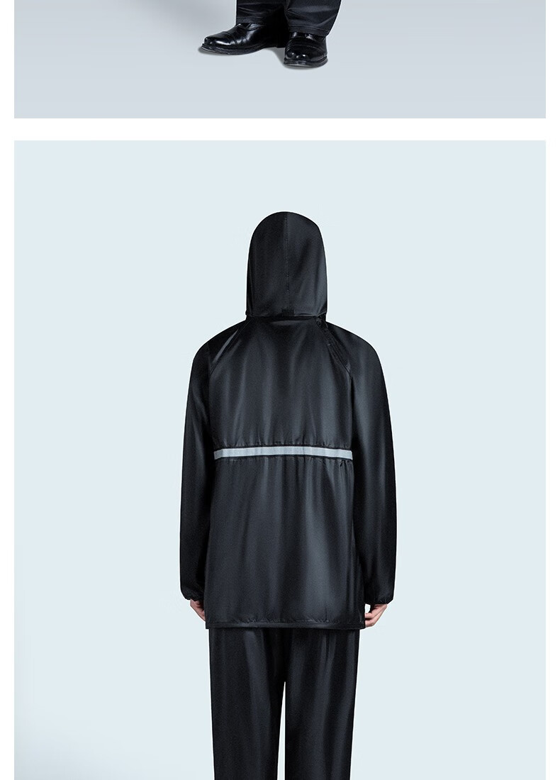 日本雨衣雨裤套装防水加厚长款全身防暴雨女男性摩托车分体雨披藏青