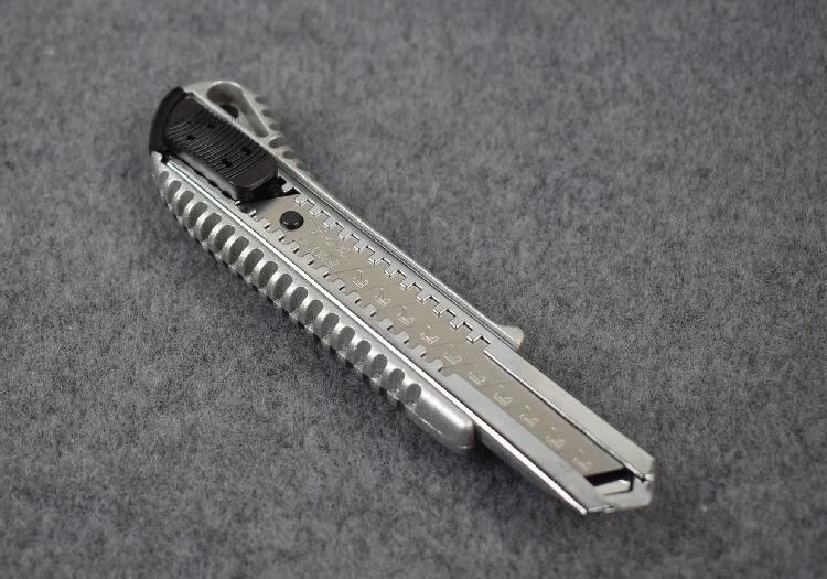 美工刀 大号裁纸刀 美工刀架铝合金刀壳 作业刀 墙纸刀壁纸刀 包胶型