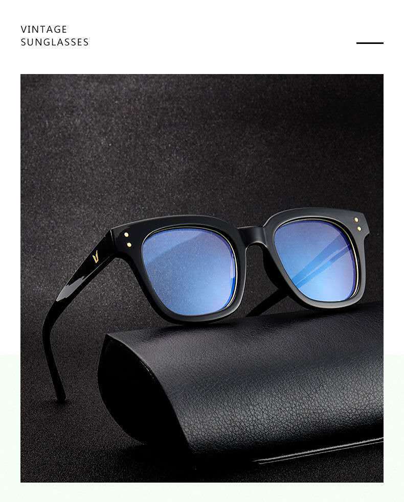 靓女街黑色粗框眼镜黑框黑色粗框眼镜女复古文艺圆形平光镜男潮大脸