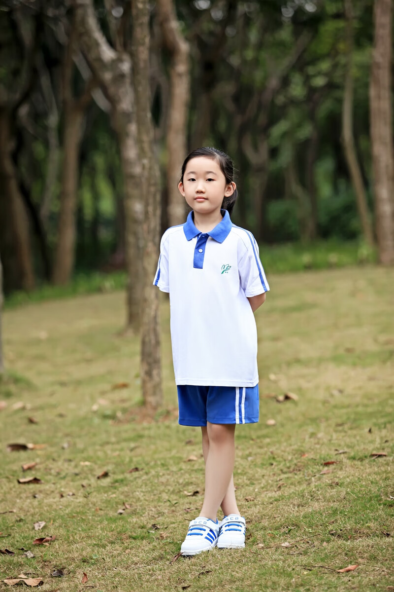 深圳莎臣豹校服 小学生女夏季运动服套 短裤 150cm