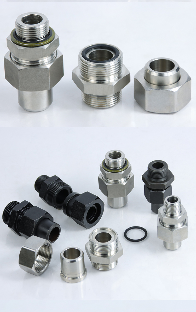 初黎公制jb96677高压304不锈钢直通活接头液压焊接式管端外螺纹接头