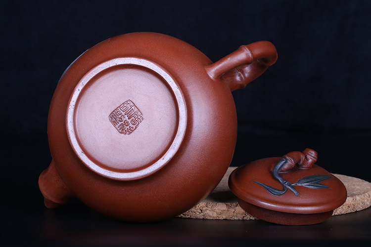 大师名家周桂珍同款清水泥手工竹节竹段壶 红泥大口竹节壶【图片 价格