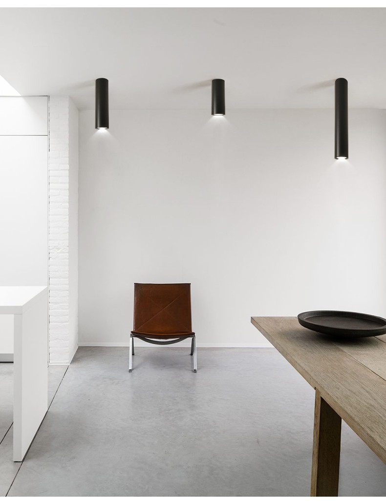 筒灯明装射灯极简轻奢走廊过道灯家用创意客厅无主灯照明衣帽间灯哑黑