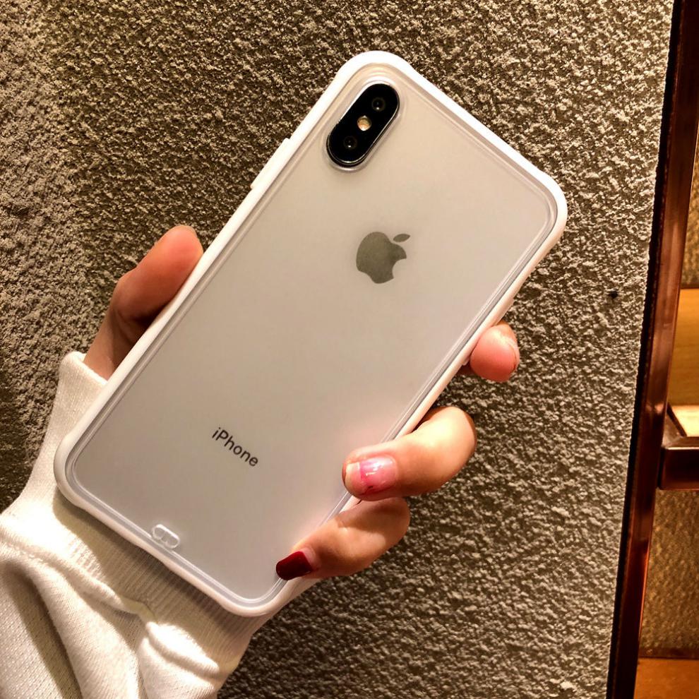 簡約透明蘋果7plus白色xr邊框iphonexsmax手機殼11pro全包x套86s喬鳥