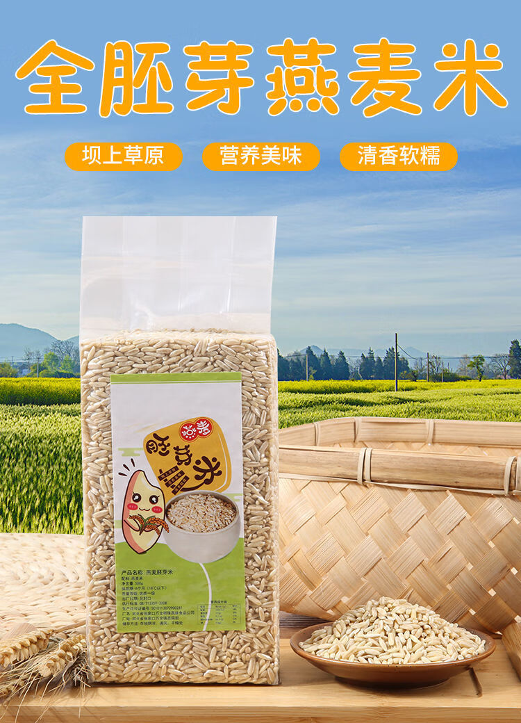 燕麦胚芽米全胚芽燕麦米煮粥发芽米去皮燕麦米破壁去芒去苦真空装