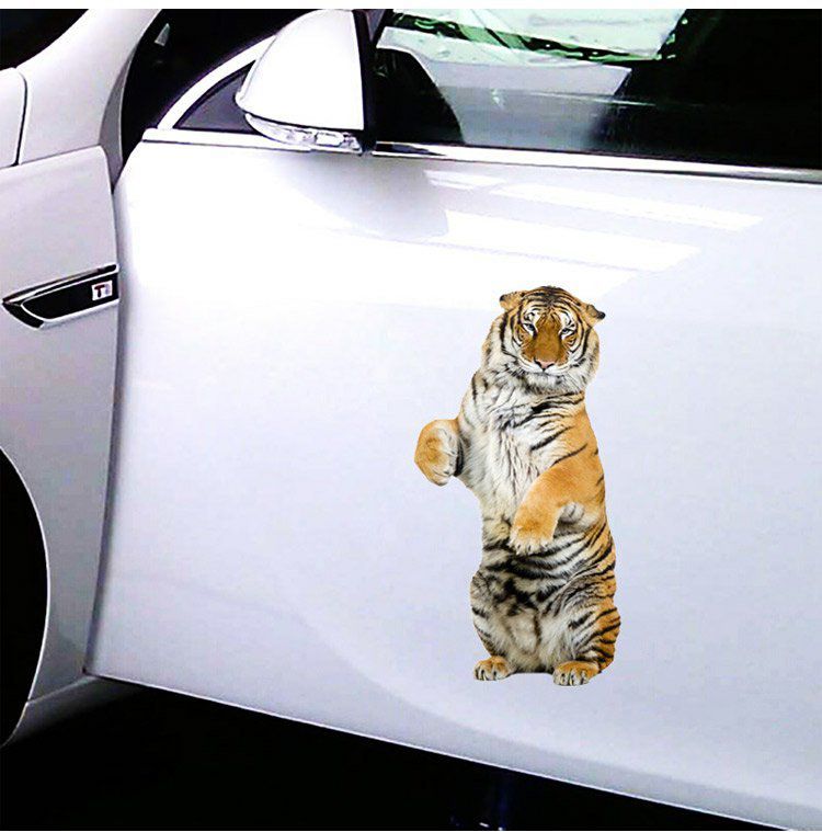 仓梵3d仿真霸气老虎个性创意汽车虎车贴玻璃车贴猛虎车贴b款虎小号