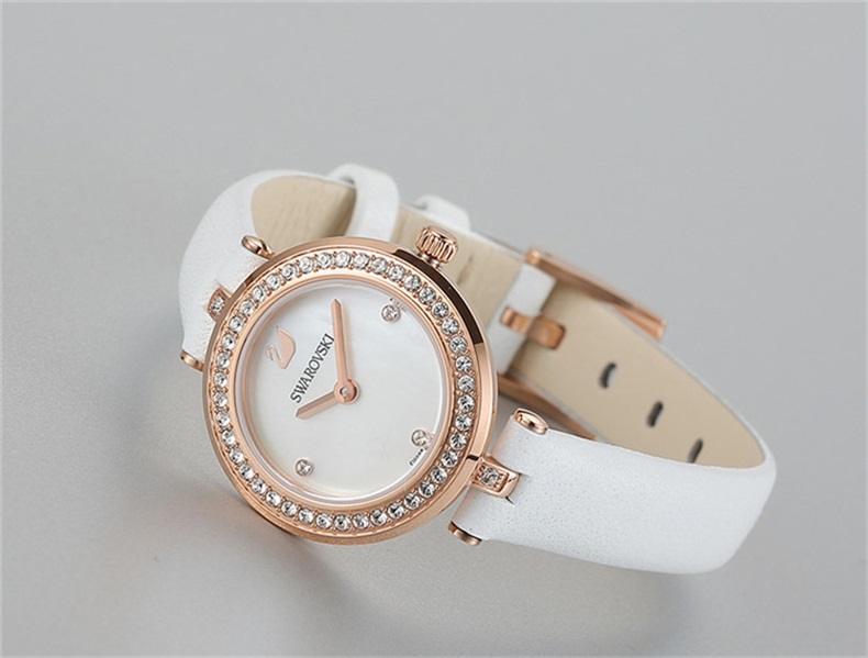 swarovski施华洛世奇天鹅官网同款皮带女性石英手表 5376633 34mm