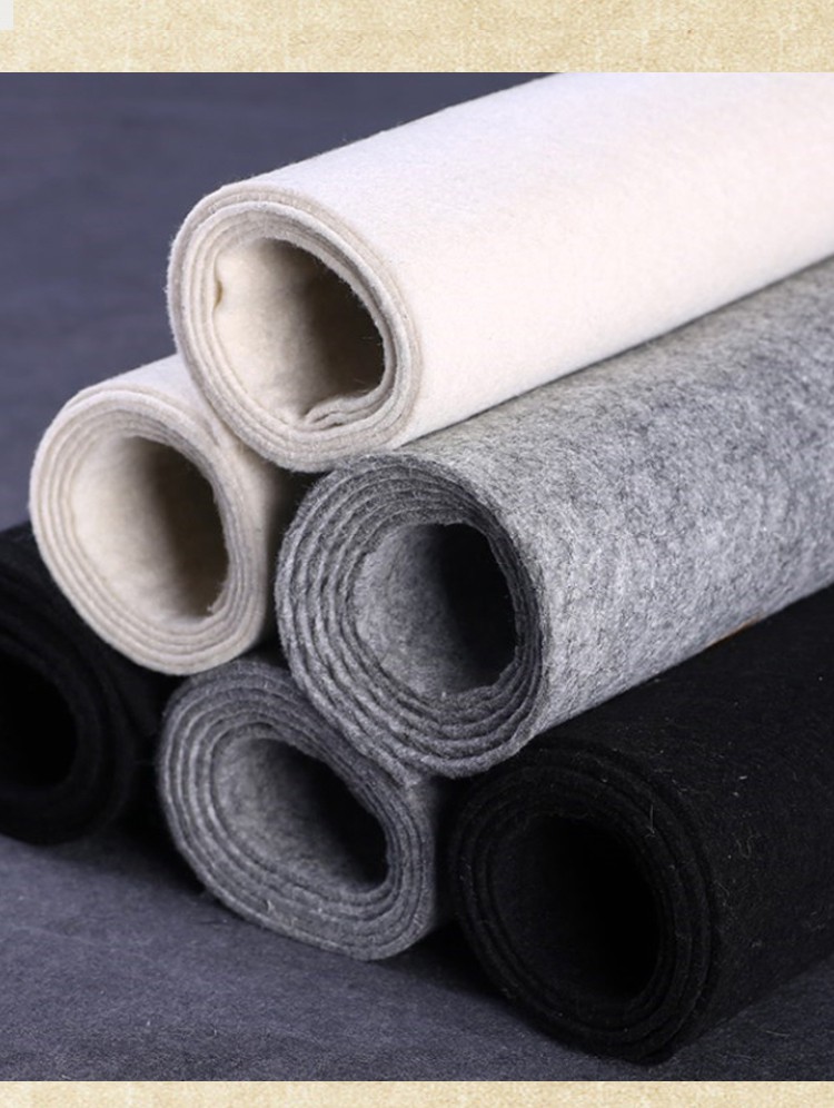 书画毛毡国画毯毛笔书法羊毛毡子写字画用毡垫黑白灰80120cm黑色80120