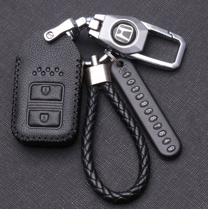 2021款飞度钥匙套四代本田新飞度钥匙包21款真皮扣改装专用锁匙套黑包