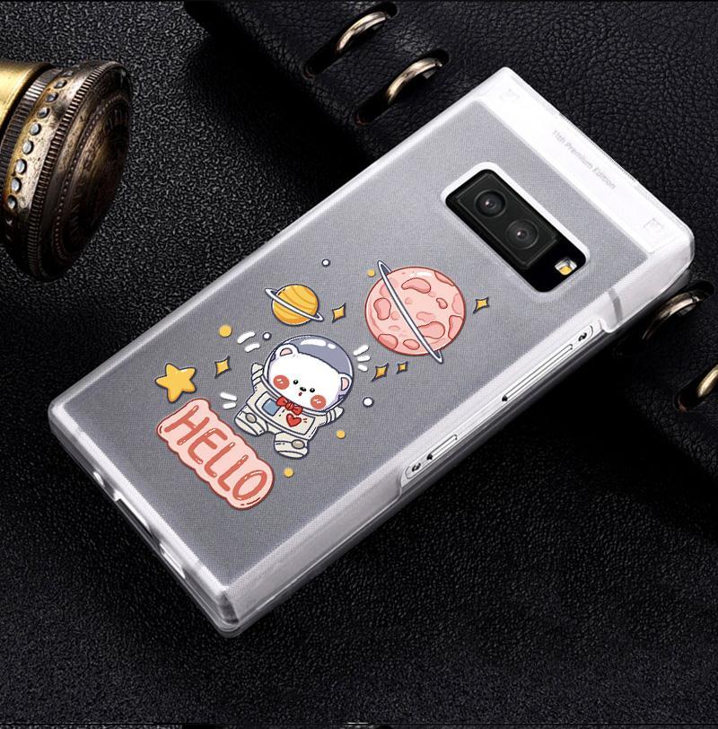 呈爱三星galaxyw2019翻盖手机壳简约卡通磨砂透明硬壳心系天下w2019