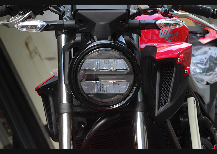 好货cb400f摩托车改装cb300r无损安装车灯配件圆灯大灯总成黑色碳纤维