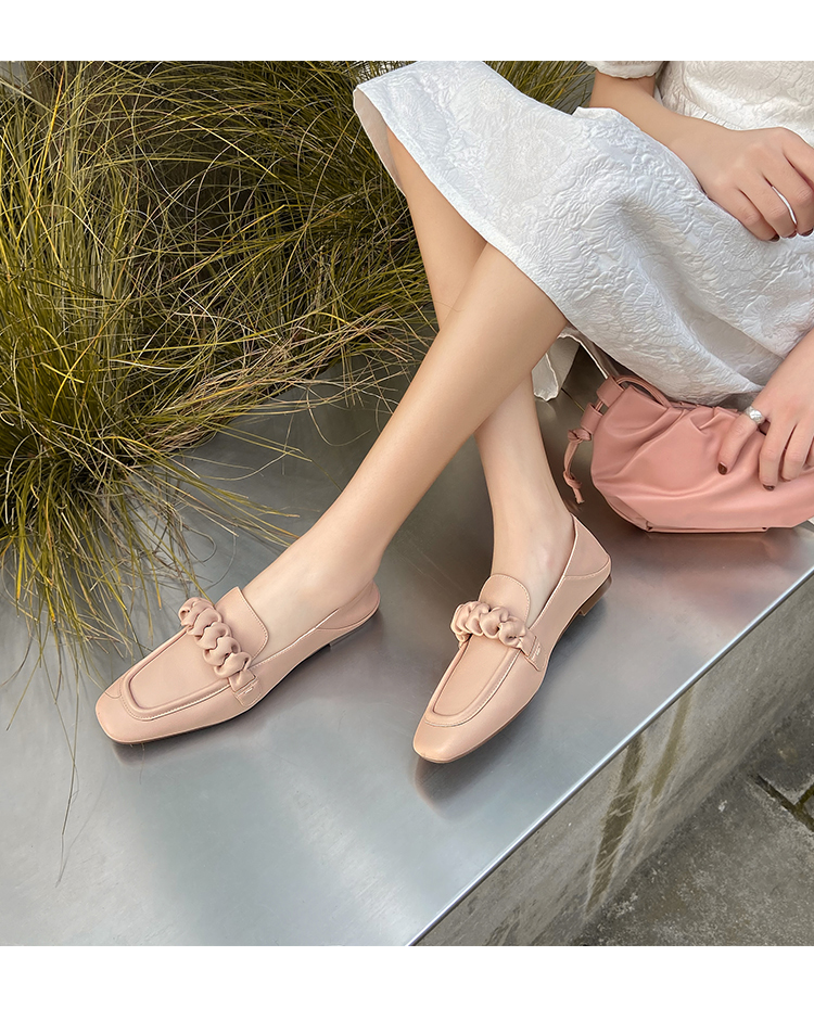 浅町chic~时尚潮流平底鞋2021春季新款乐福鞋女休闲可踩跟两穿懒人鞋