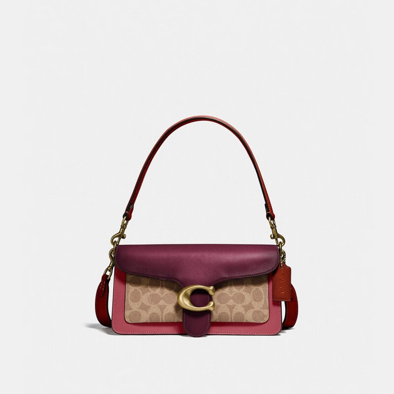 coach 蔻驰女士tabby系列酒神包单肩斜挎包 紫红色【图片 价格 品牌