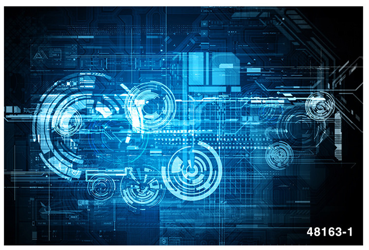 立体3d科技感墙纸办公室电路板it公司前台装饰教室背景护墙板墙纸