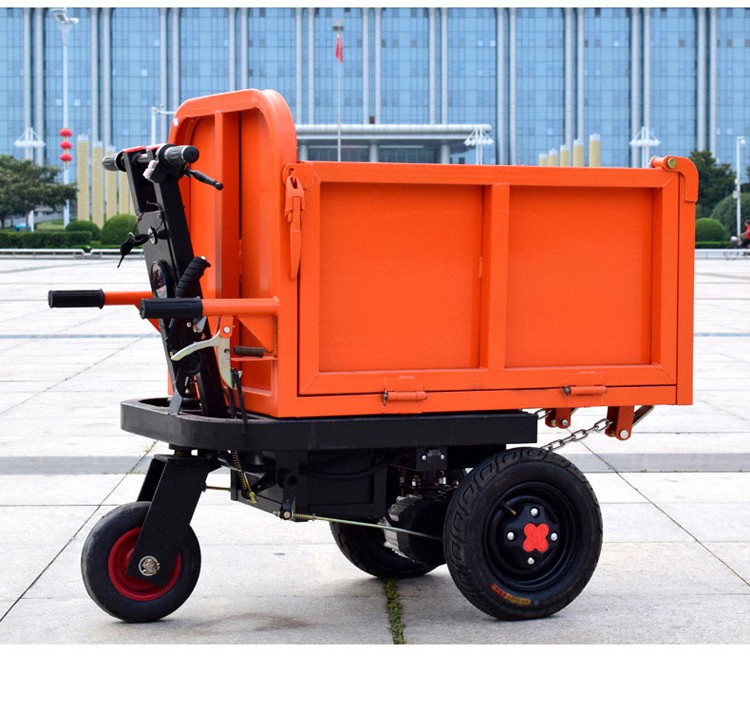 定制翻斗电动工地车电动斗灰工地车工程三轮车柴油电动斗车手推车电动