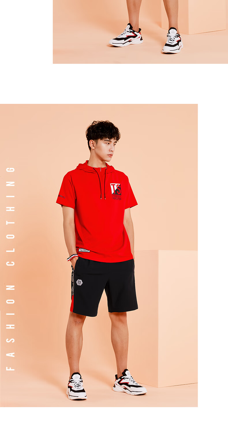 匹克短袖男2020新款潮流时尚动感透气个性活力运动连帽圆领短t恤df