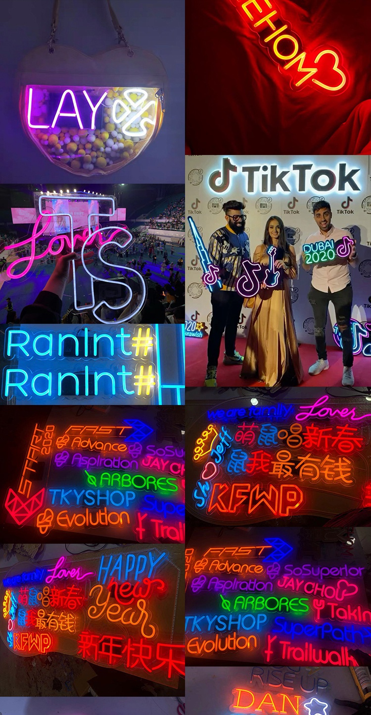 手举牌夜光 演唱会应援牌ins霓虹灯led发光字定制logo生日表白应援