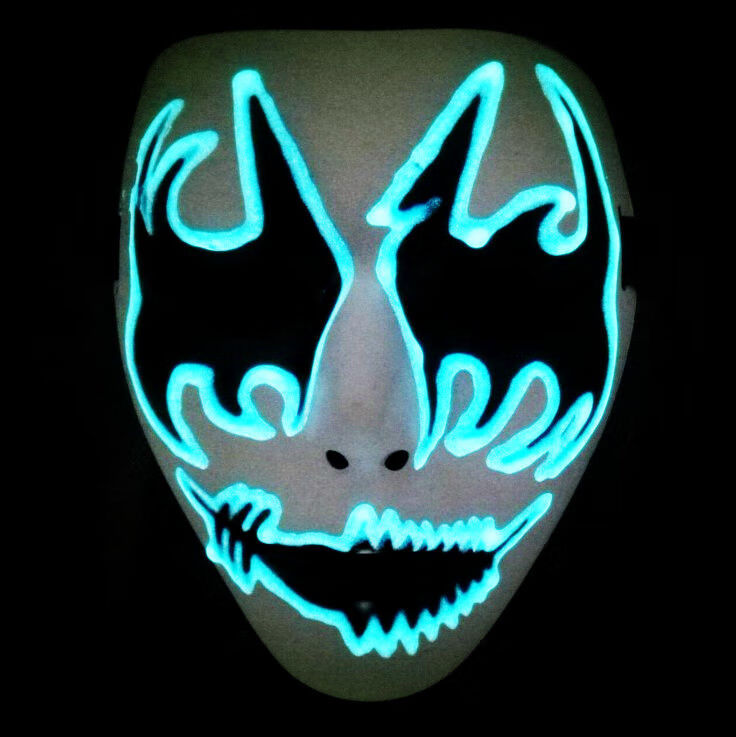 现货直发创手绘夜光面具荧光发光面具鬼步舞面具街舞面具万圣节面具