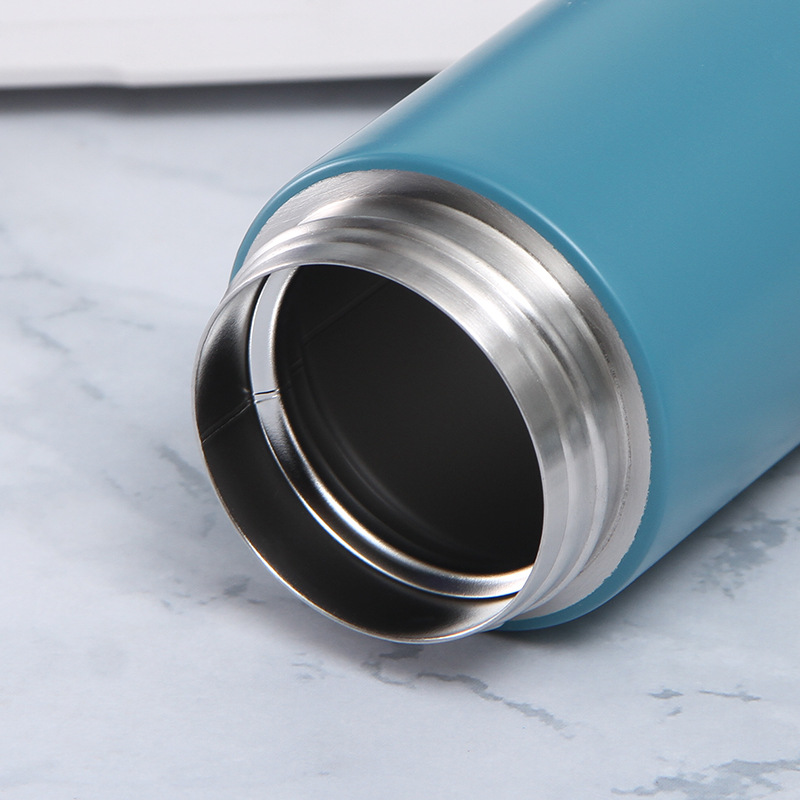 新款简约不锈钢豌豆杯 户外便携小容量弹跳盖双层真空保温杯 粉色 420