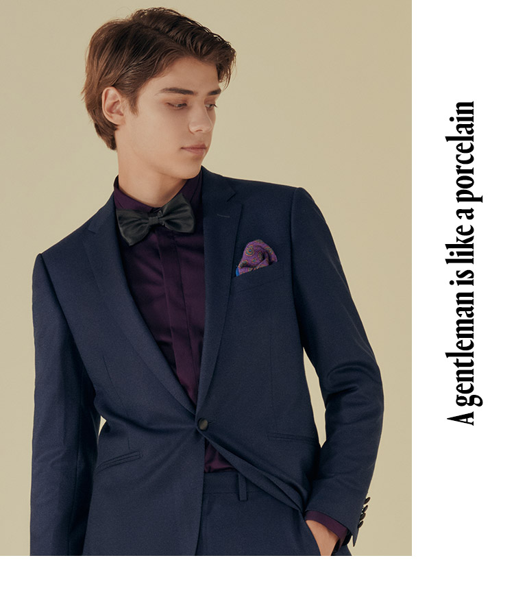 jodoll乔顿时尚男装蓝色修身正装西服套装上衣商务职业上班西服男