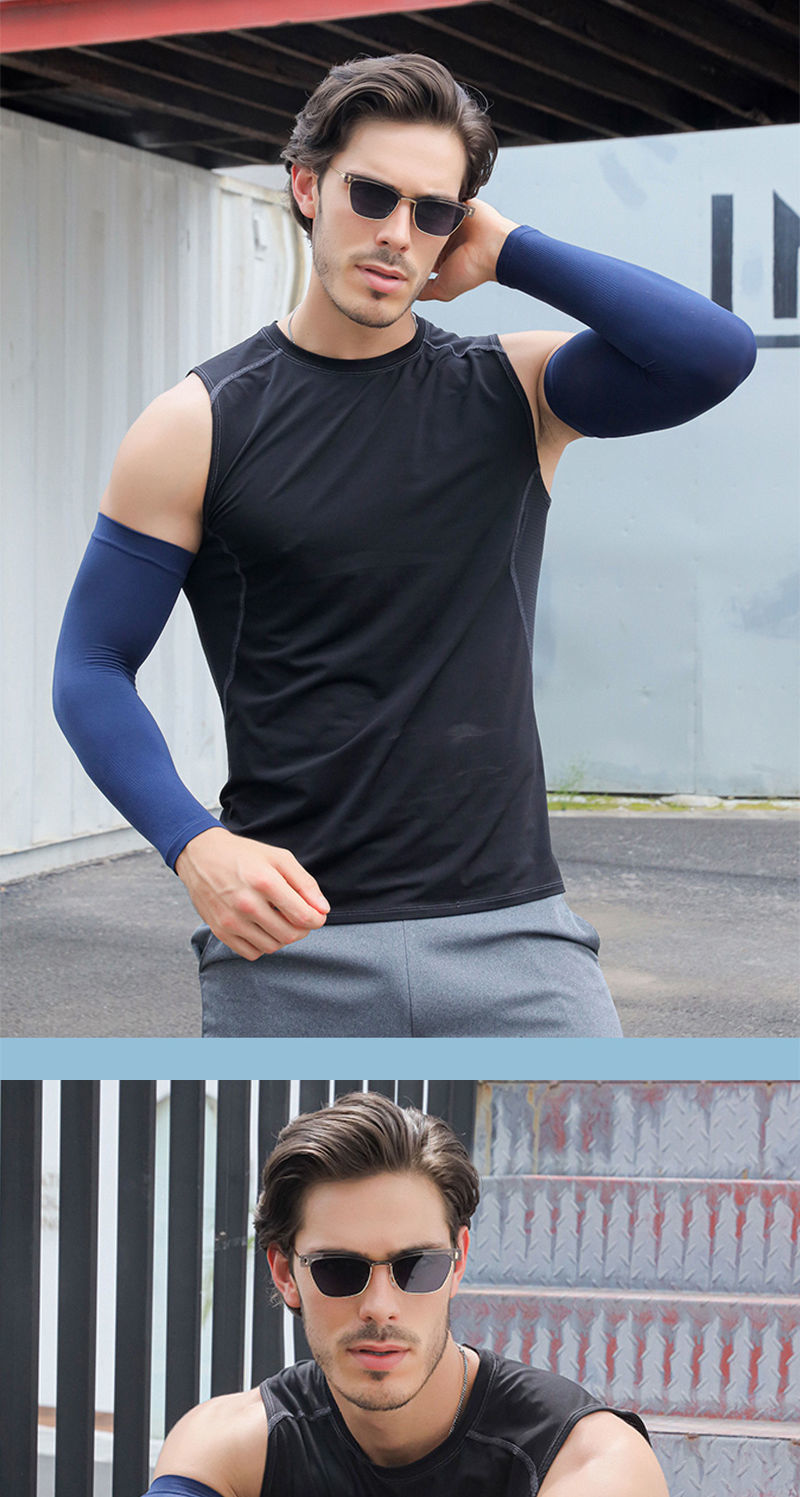 佰可依大码冰袖加大号夏季钓鱼骑车防晒冰丝袖套男宽松手臂套袖加肥