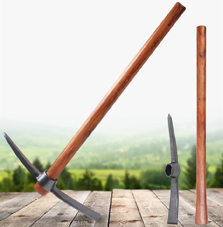 锄头挖土农用全钢羊搞把种地两头农活锰钢羊镐大号木柄十字镐尖 辊锻