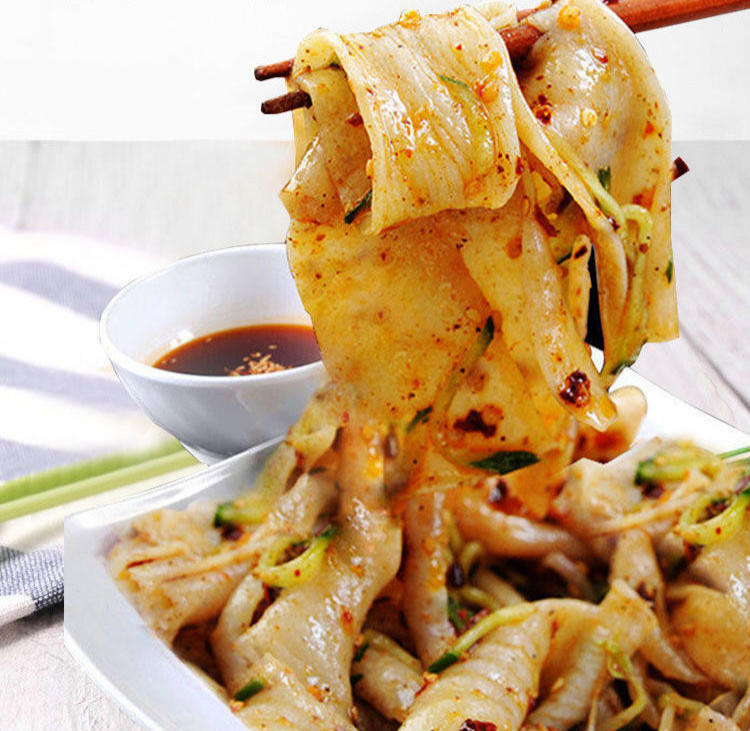 悦君心干面皮干凉皮免煮河南特产1斤凉皮5包调料5包芝麻酱