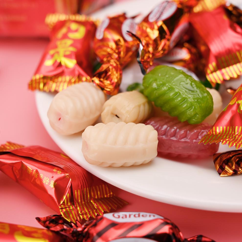 糖硬质软心喜庆婚庆年货糖果喜糖多口味混合装350g袋 利是糖什锦味(六