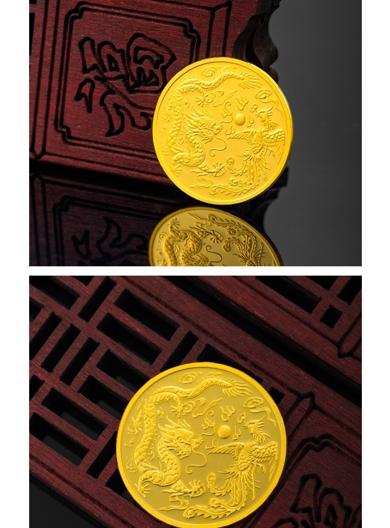 老凤凰龙凤呈祥金币足金8克黄金au9999金章 8g【图片