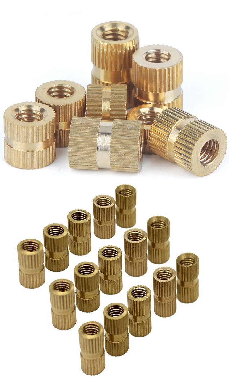 利比尔 铜螺母铜镶嵌件注塑铜嵌件滚花铜螺帽双通螺母铜花母m2m3m4m5