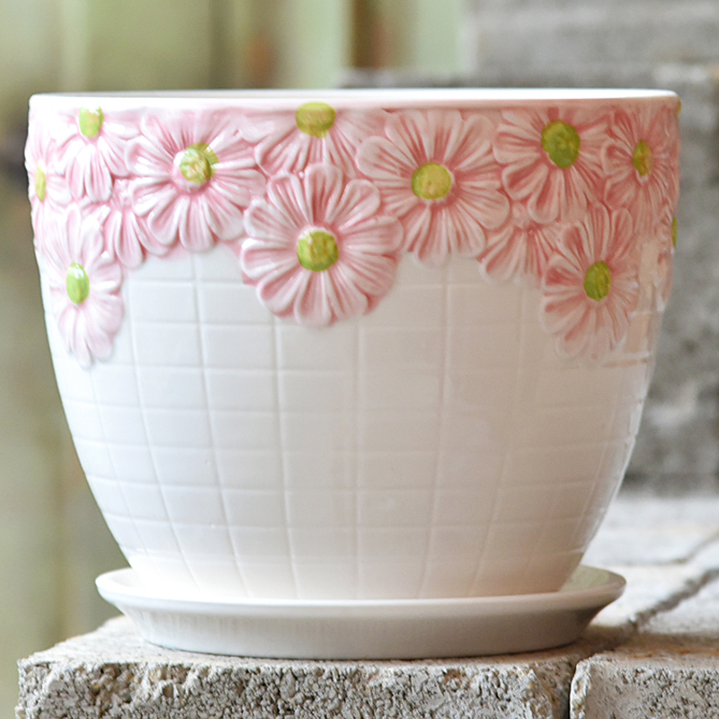 单个售卖特大号陶瓷花盆批发带托盘创意塑料绿萝吊兰多肉花盆单个玉