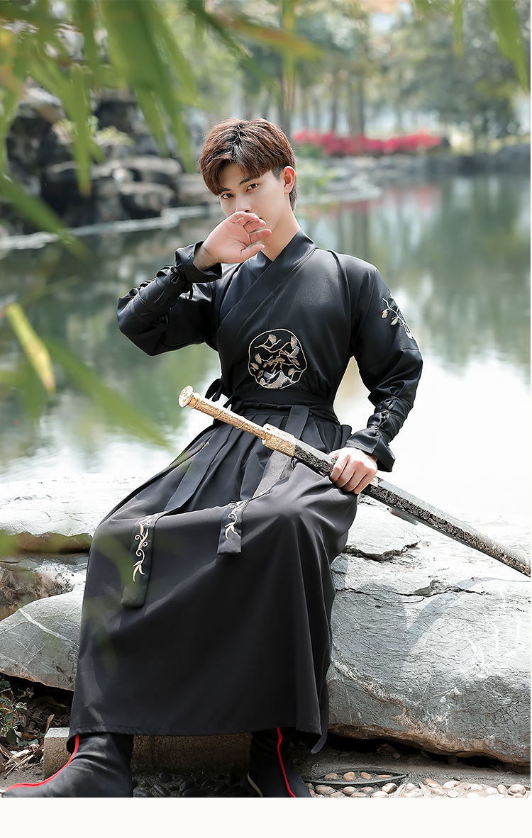 憧前漫汉服男古风武侠剑客男士夏季大码学生班服套装中国风公子古装
