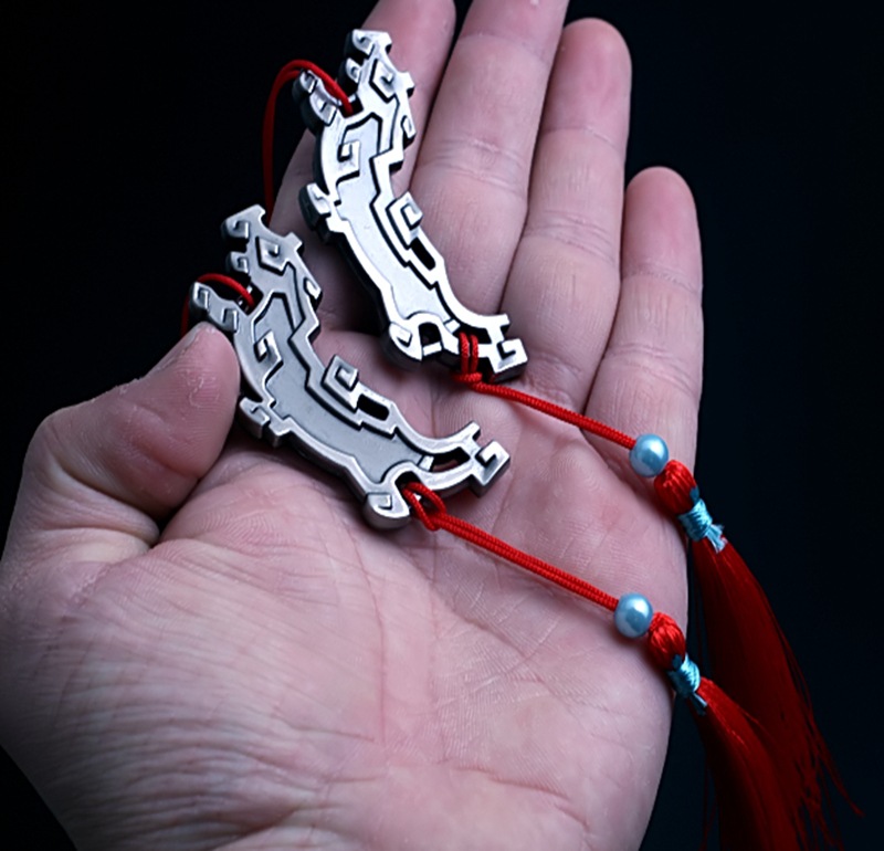 魏无羡阴虎符铃铛陈倩笛子蓝忘机琴模型17厘米陈倩笛子白色锌合金材质