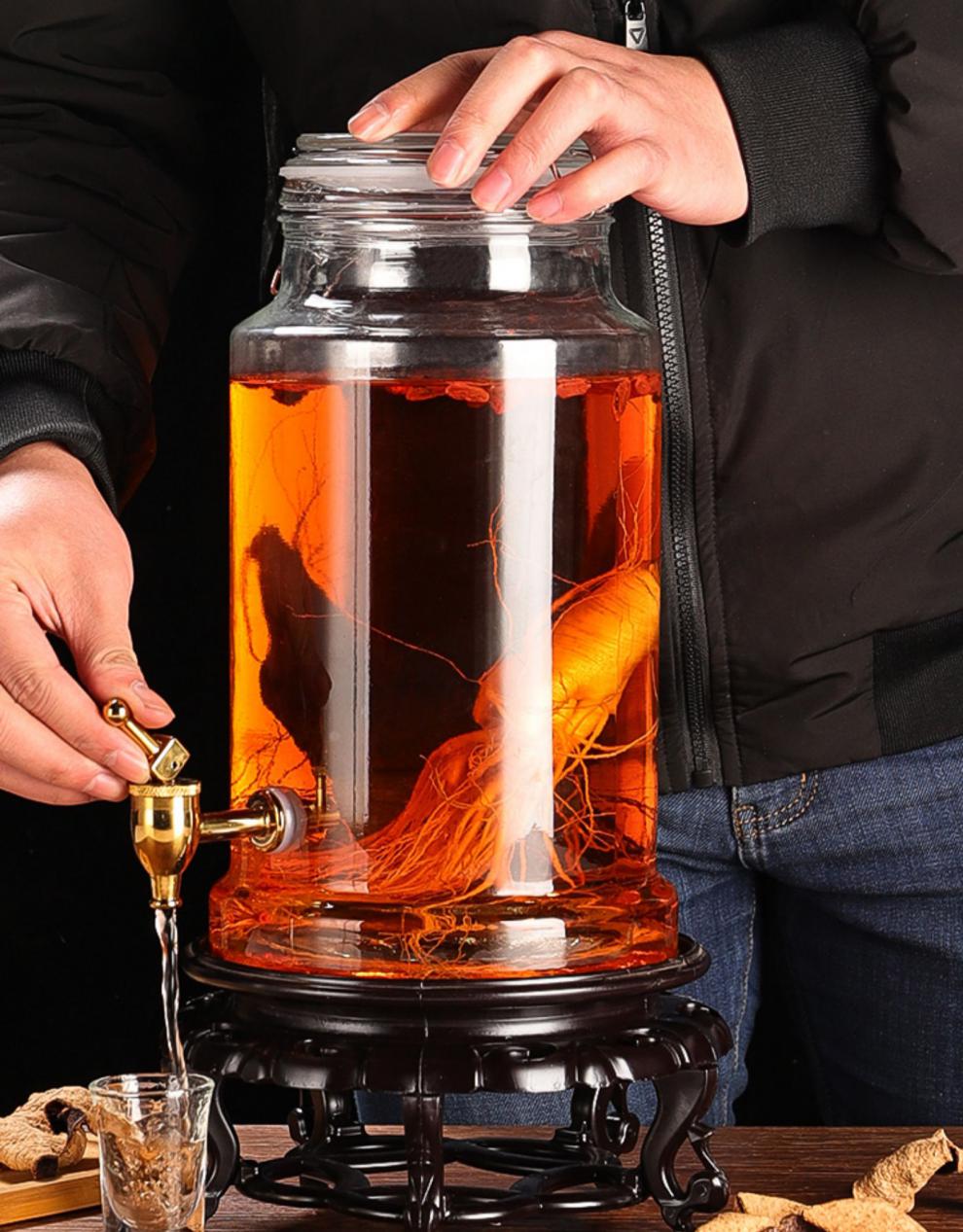 药酒罐泡酒玻璃瓶家用5斤10斤带龙头加厚密封酿药坛子泡酒专用酒瓶 9