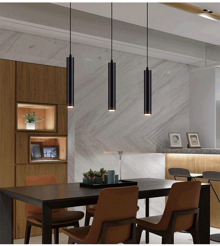 黛惑 明装射灯吊线筒灯吧台前台火锅店餐厅吊灯长条工业风圆柱形长