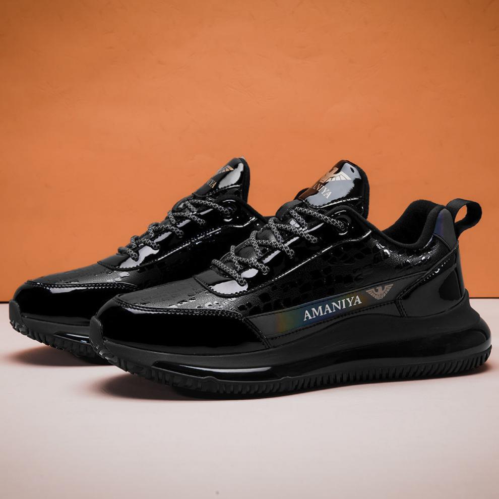 意阿玛呢新款男款休闲运动鞋防水牛皮舒适轻便防臭跑步鞋单鞋10月13日