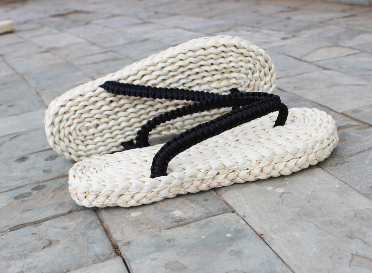 男士夏季拖鞋加肥加大码人字拖复古草编鞋手工编织男女草鞋人字凉透气